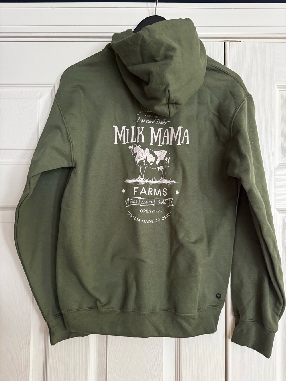 Latched Mama - Milk Mama Farms Olive Green Graphic Hoodie - New